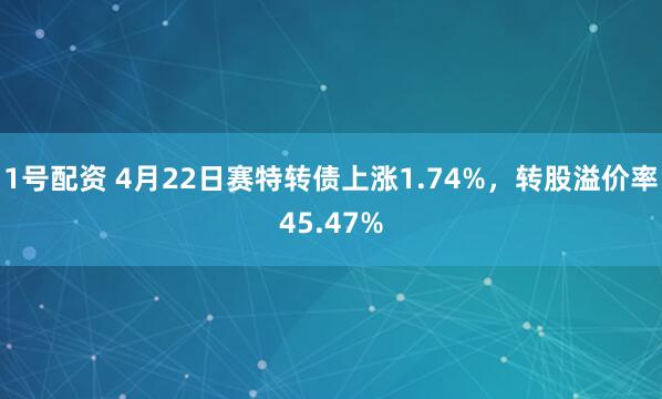 1号配资 4月22日赛特转债上涨1.74%，转股溢价率45.47%